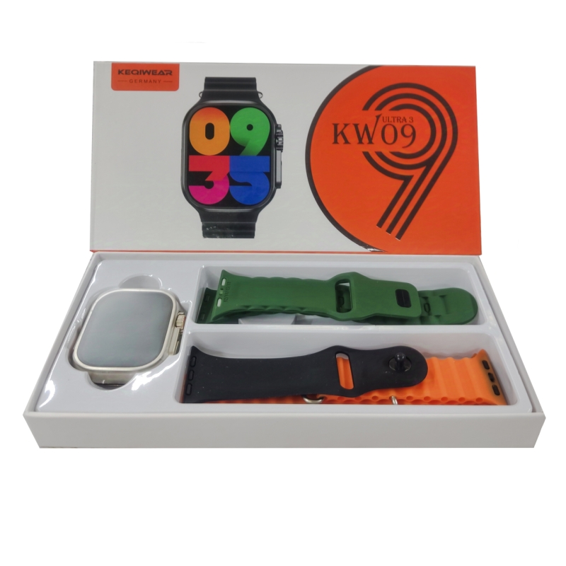 ساعت هوشمند الترا۳ مدل KEQIWEAR KW09 ULTRA3 همراه با ۳ بند سیلیکونی