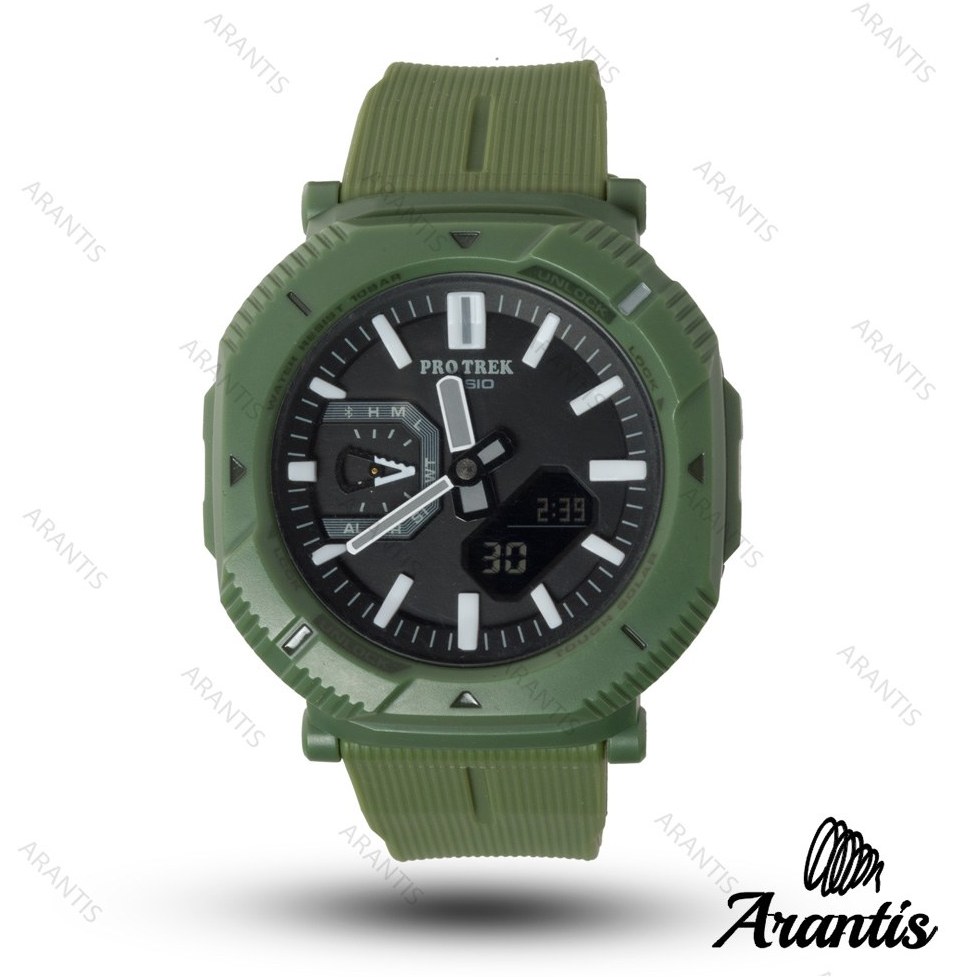 ساعت کاسیو پروترک protrek سبز بند رابر مدل m-10260