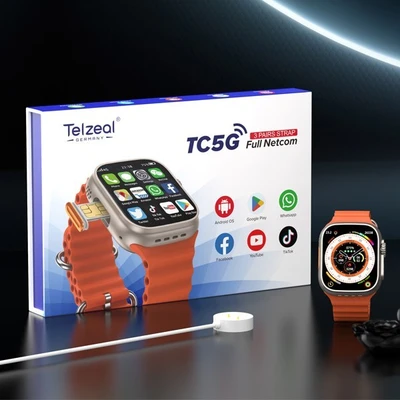 ساعت هوشمند سیم کارت خور تلزیل مدل TC5G با بدنه آلومینیومی و بند سیلیکونی