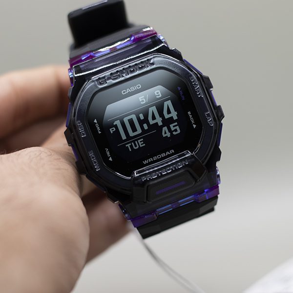 ساعت مردانه جی شاک بنفش صفحه مشکی G-Shock