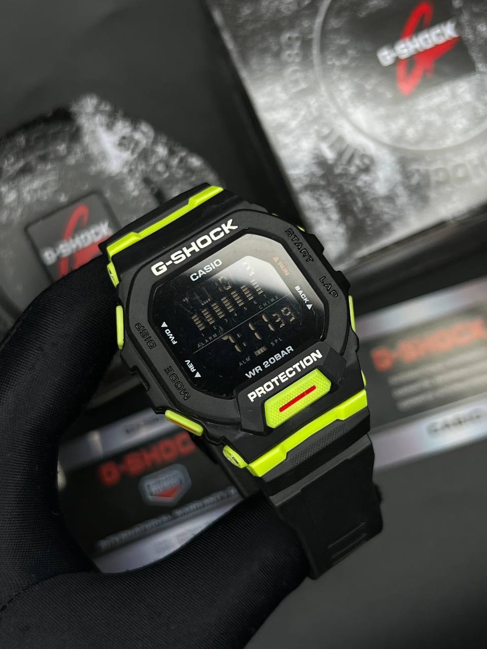 ساعت مردانه جی شاک زرد صفحه مشکی G-Shock