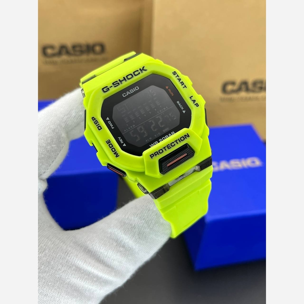 ساعت مردانه جی شاک فسفری صفحه مشکی G-Shock