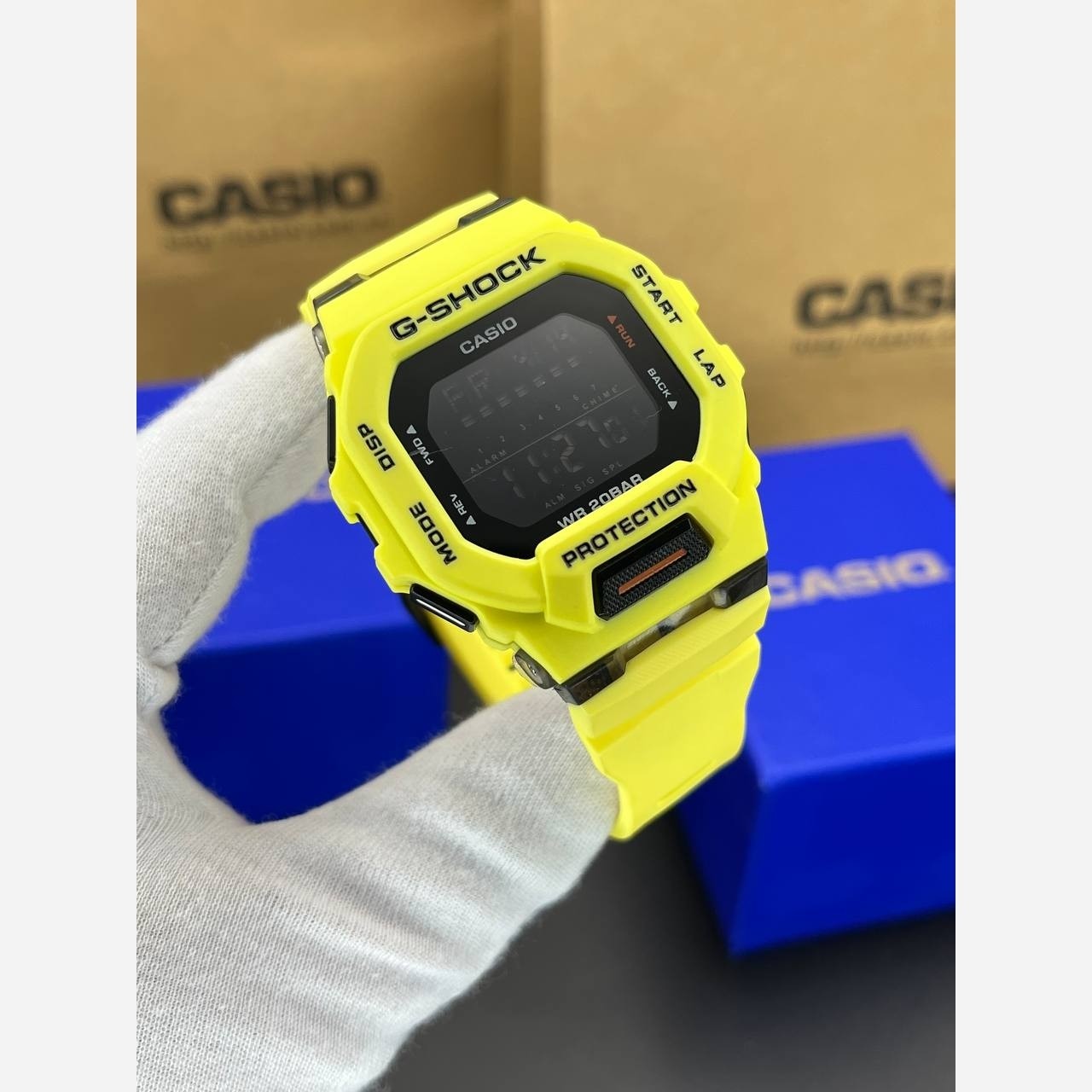 ساعت مردانه جی شاک زرد صفحه مشکی G-Shock