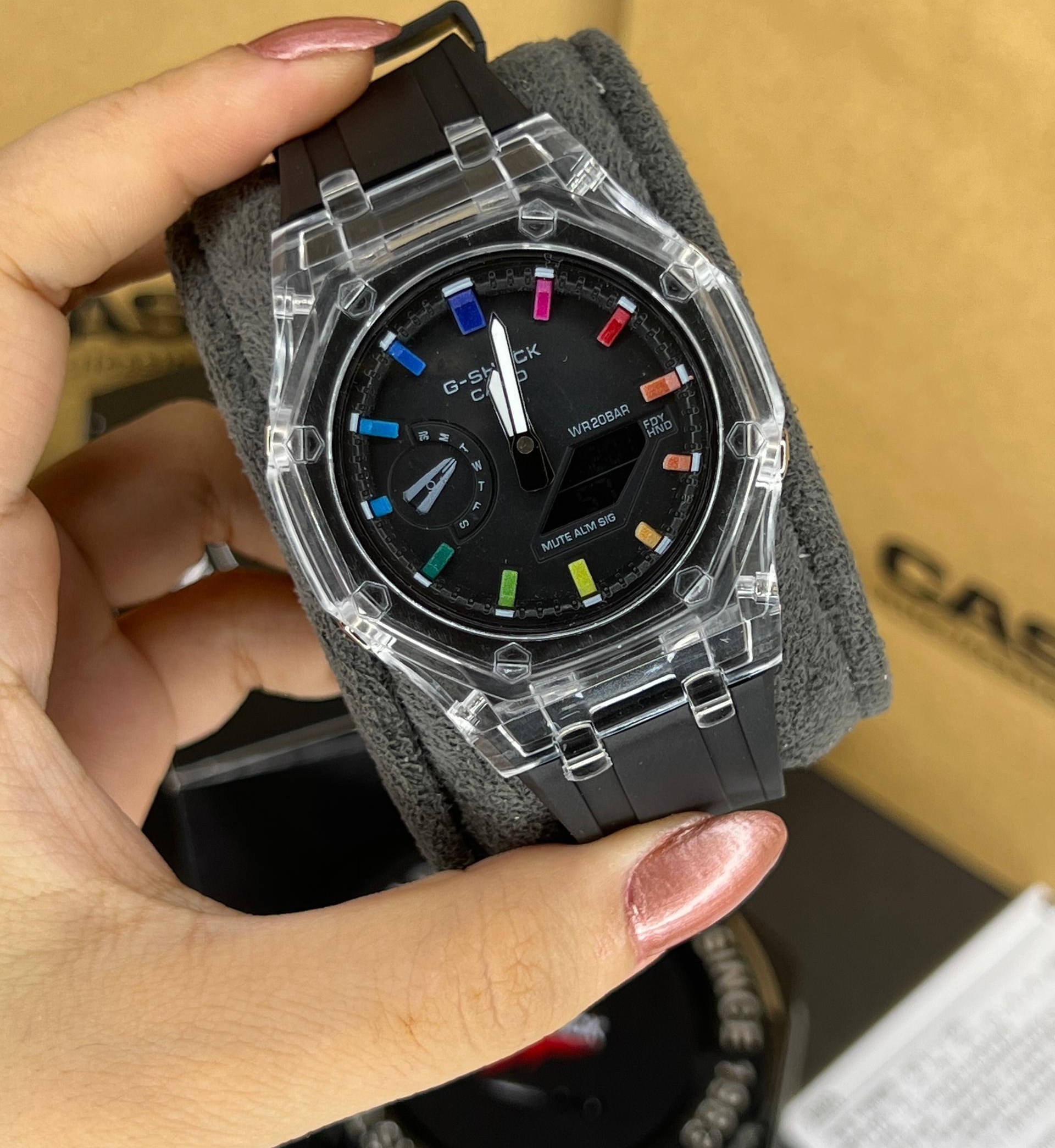 ساعت مردانه جی شاک پمپی 2100 مشکی صفحه مشکی G-Shock