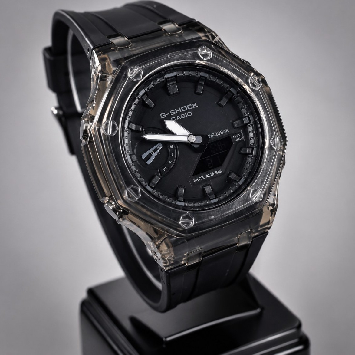ساعت مردانه جی شاک پمپی 2100 مشکی صفحه مشکی G-Shock