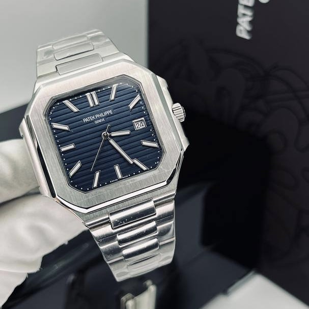 ساعت مچی مردانه پتک فیلیپ مربعی سرمه ای patek philippe