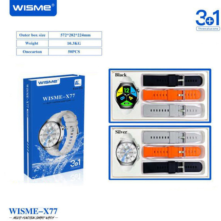 ساعت هوشمند ویسمی مدل WISME X77 نمایشگر AMOLED دایره ای