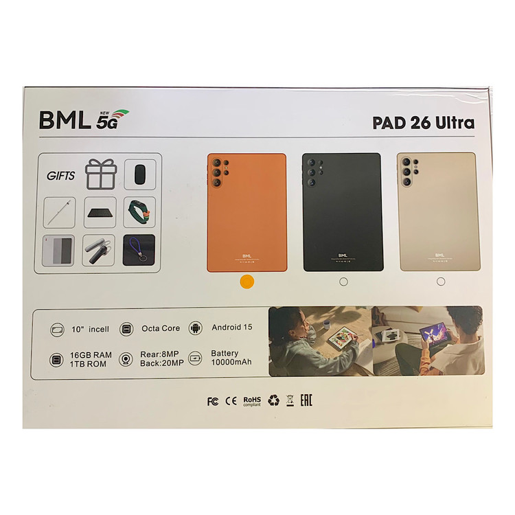 تبلت برند BML مدل PAD 26 Ultra | صفحه نمایش 10 اینچ و رم 4 گیگ و حافظه داخلی 64 گیگ
