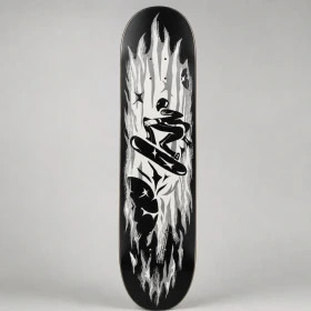 اسکیت بورد چوبی مدل Dynamic Skater Art مشکی سفید | اسکیت بورد حرفهای طرح داینامیک با تخته افرا