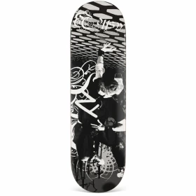 اسکیت بورد چوبی مدل Dynamic Skater Art سیاه و سفید | اسکیت بورد حرفه‌ای طرح هنری اسکیت‌سوار