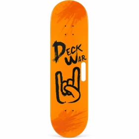 اسکیت بورد دک‌وار (Deckwar) مدل 31 اینچ طرح نارنجی راک | اسکیت بورد چوبی ۷ لایه افرا با دستگیره حمل اختصاصی