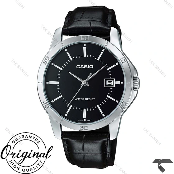 ساعت کلاسیک مردانه کاسیو MTP-V004L-1AU بند چرم مشکی Casio-10403-G