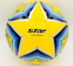 توپ فوتسال استار (Star) مدل SB375 طرح ستارهای | سایز 4 دوختی و تنبل (زرد)