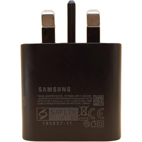 شارژر سامسونگ مدل EP-TA800 توان 25 وات سه پین