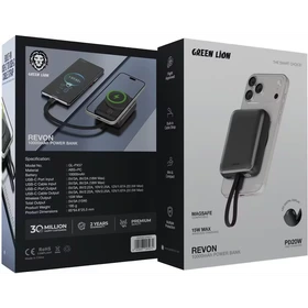 پاوربانک گرین لاین مدل Revon ظرفیت 10000 میلی آمپر ساعت