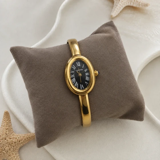 ساعت کارتیر النگویی زنانه طلایی (Cartier)