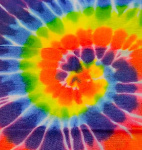 اسکارف نخی ورزشی طرح تای دای (Tie-Dye) رنگارنگ و اسپیرال
