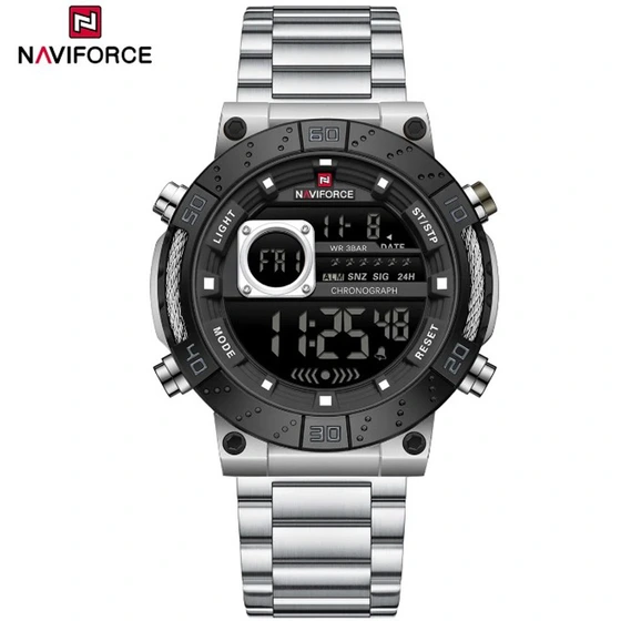 ساعت مچی مردانه نیوی فورس NF9241 سیلور بدنه مشکی مدل m-10415