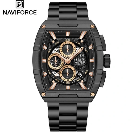 ساعت مچی مردانه نیوی فورس مدل NAVIFORCE 8066 - مشکی رزگلد