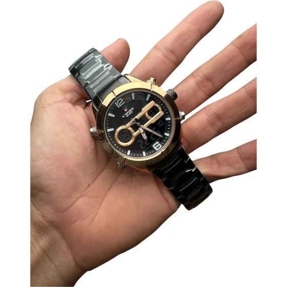 ساعت مچی مردانه نیوی فورس Naviforce NF 9232 S/ مشکی صفحه مشکی